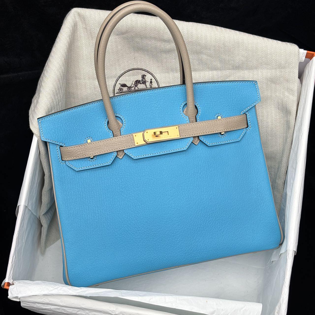 Birkin 30 SO Lagon Gris Asphalte