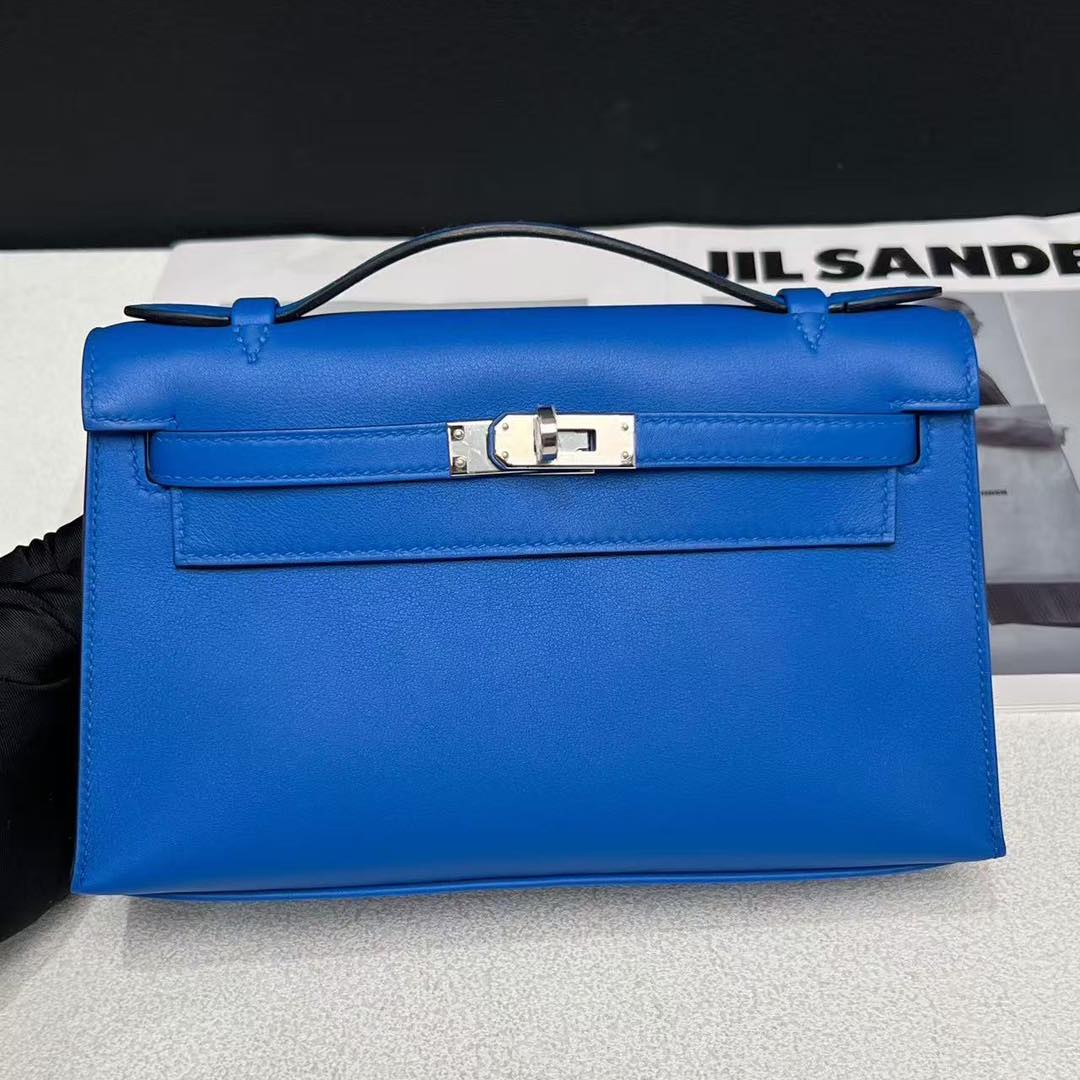 Kelly pochette Blue Zellige