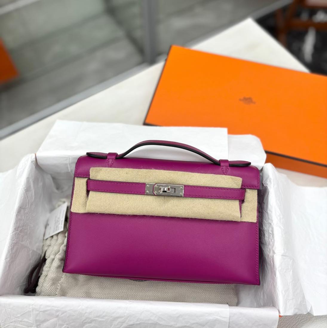Kelly pochette Rose Purple