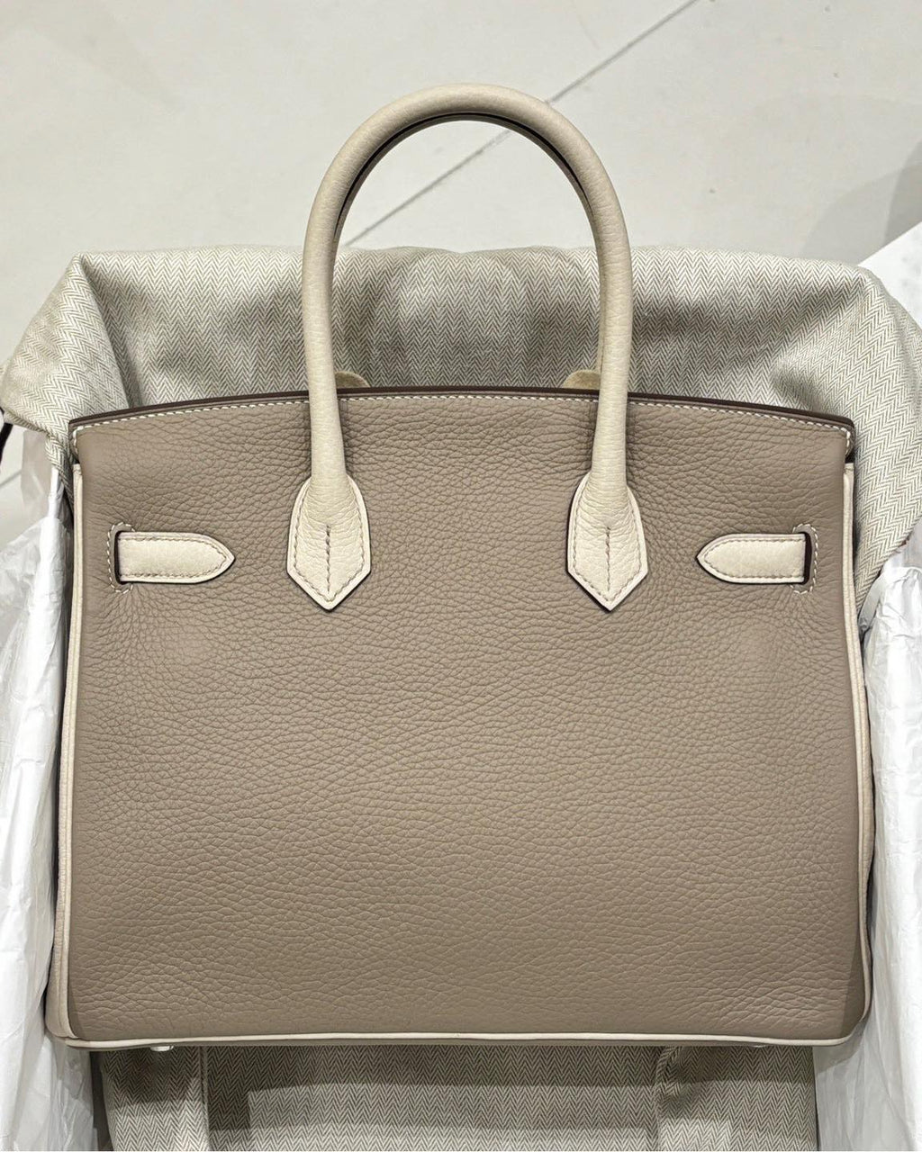 Birkin 30 Gris Tourterelle x Craie