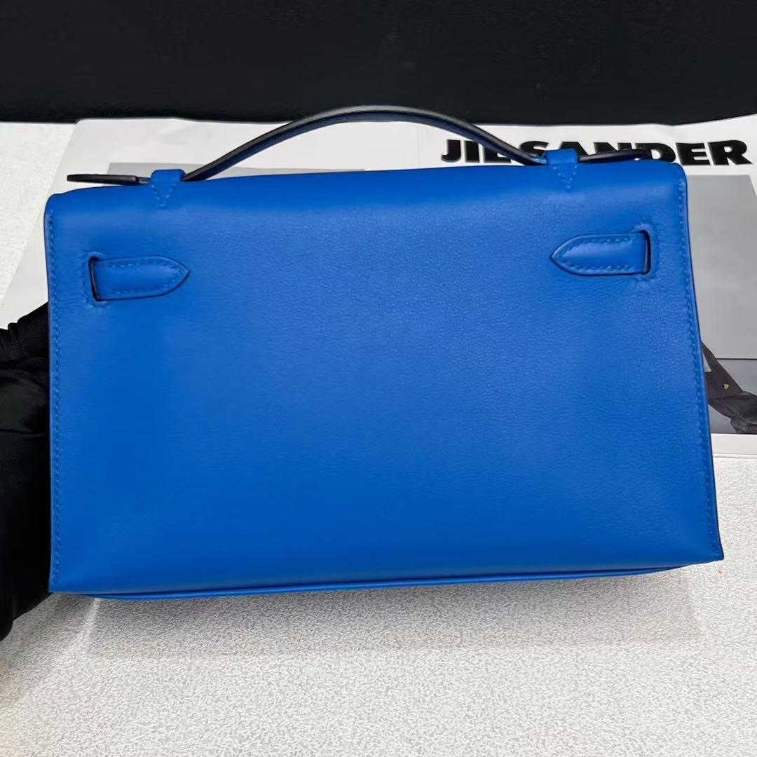 Kelly pochette Blue Zellige